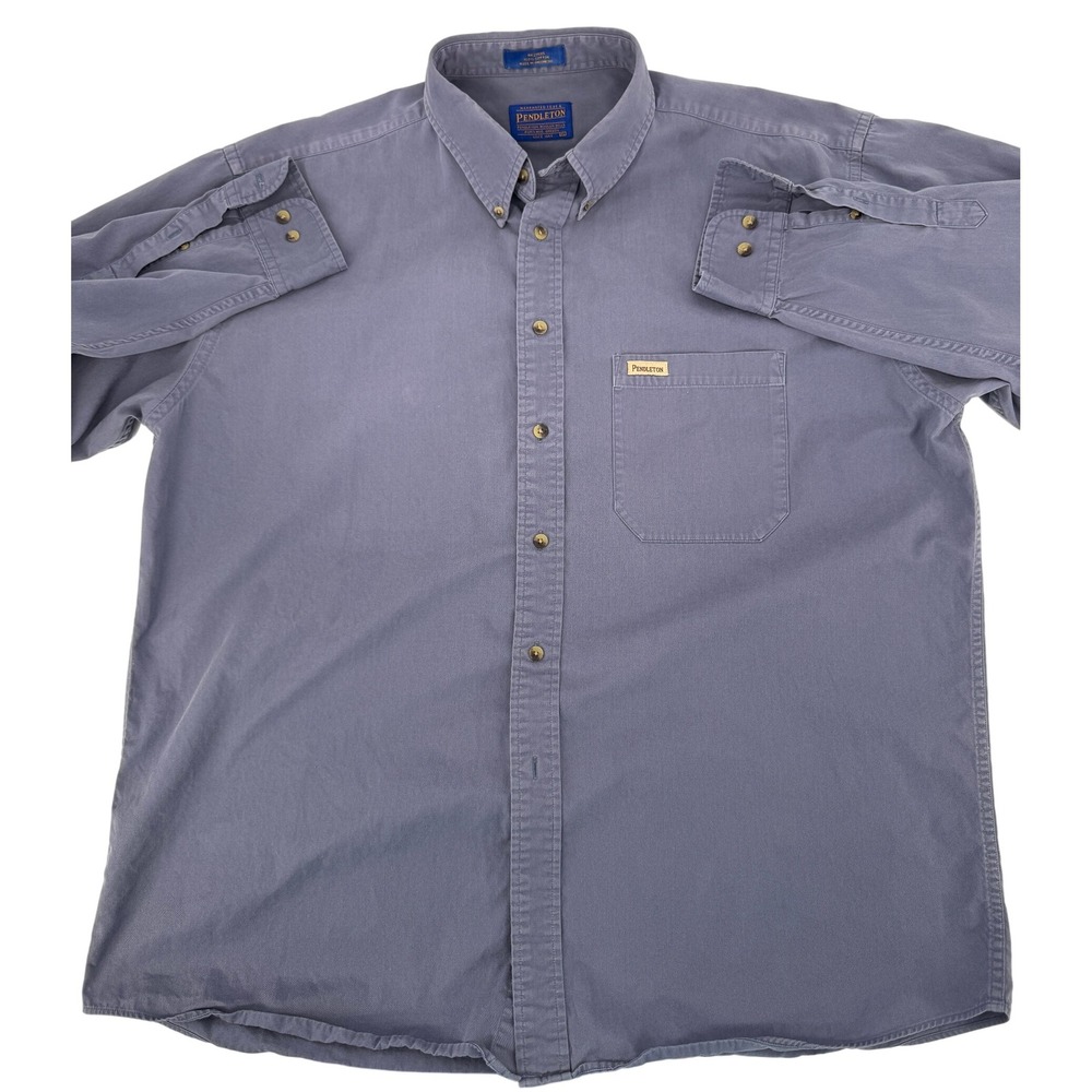Pendleton Shirt XL Mens Classic Fit Long Sleeve Button Up Shirt Gray 100 Cotton
